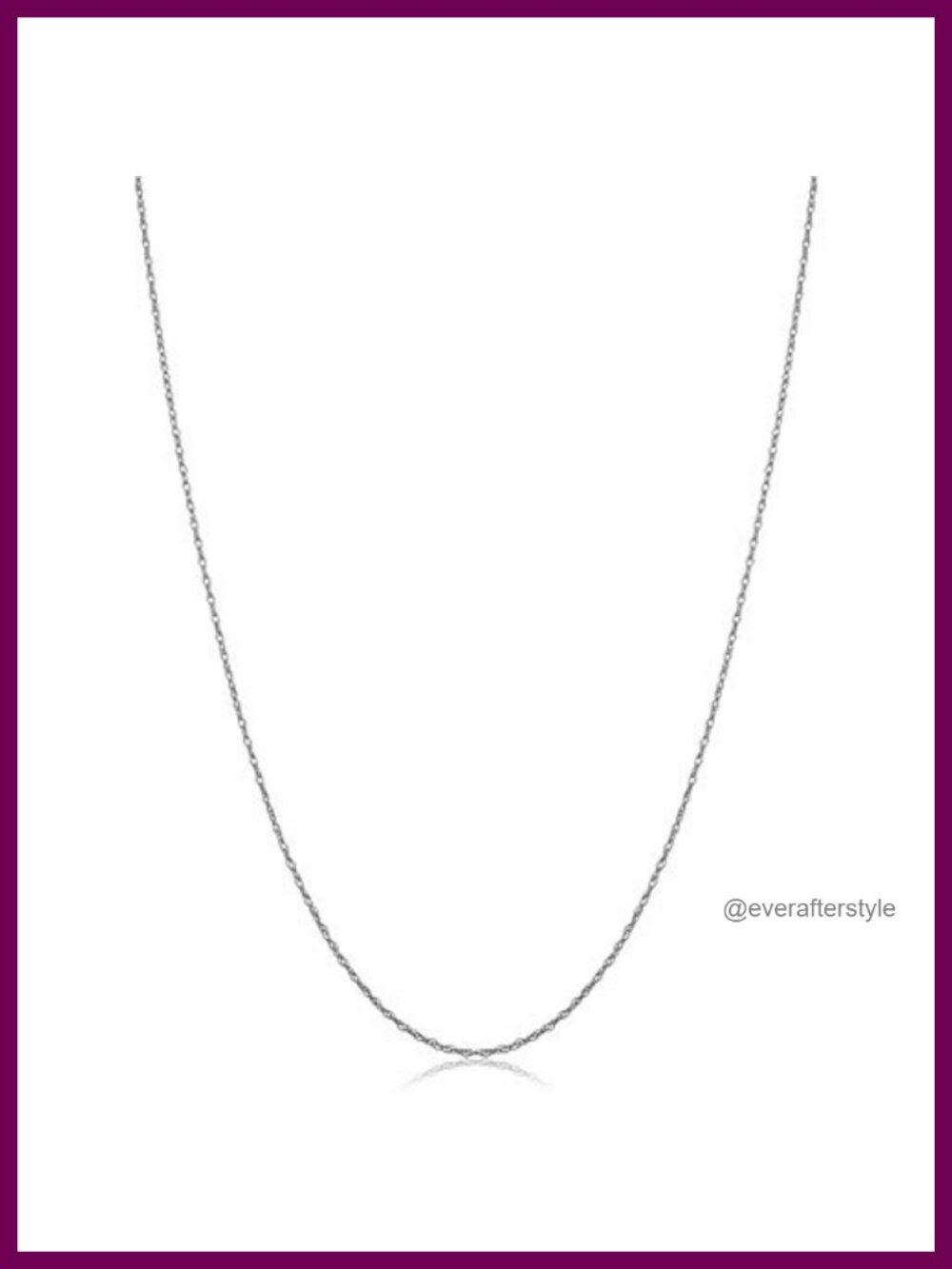 10k White Gold Rope Chain Necklace Delicate Gift
